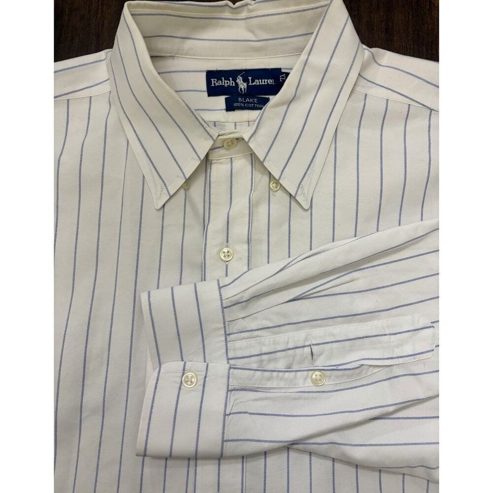 Vintage Ralph Lauren Polo Blake 2XL Long Sleeve Button Down Shirt Striped XXL